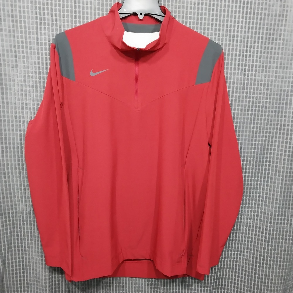 Nike Golf Shield Victory Pullover Mens 1/2 Zip Windbreaker Large Red CW3428-620
